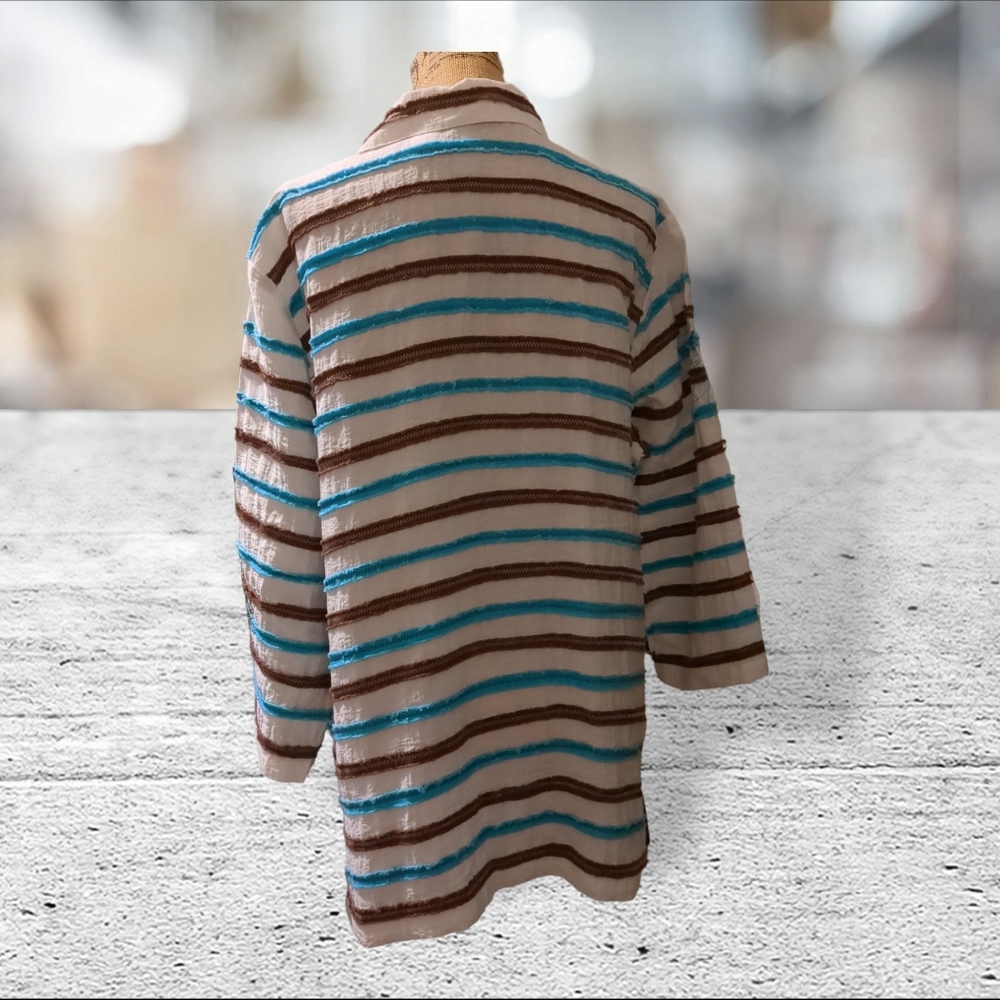 Multiples Button Down Linen Shirt/Jacket Size Xl - image 5